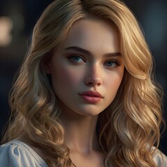 Fototapeta premium Portrait of a blonde woman, very attractive.