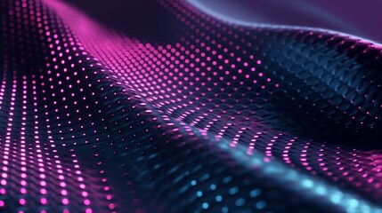 Obraz premium sleek, modern abstract background with smooth, metallic surfaces and embedded LED lights in shades of cyan and magenta, giving a sense of advanced technology
