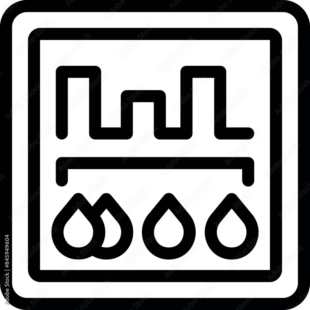 Poster water consumption monitoring system is analyzing water usage and showing statistics on screen