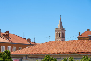 Roofs and buildings in old city of Zadar Croatia.