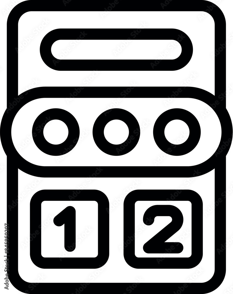Poster electronic scoreboard showing the numbers one and two for keeping score during a game