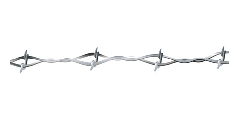 Horizontal Realistic Metal Steel Barbed Wire Element Vector Illustration.