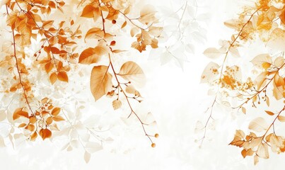 Autumn abstract background with organic lines and textures on white background. Autumn floral detail and texture. Abstract floral organic wallpaper background illustration