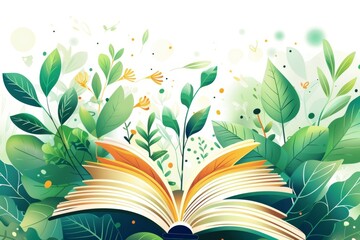 Education Concept with Blurred Plants Background Generative AI