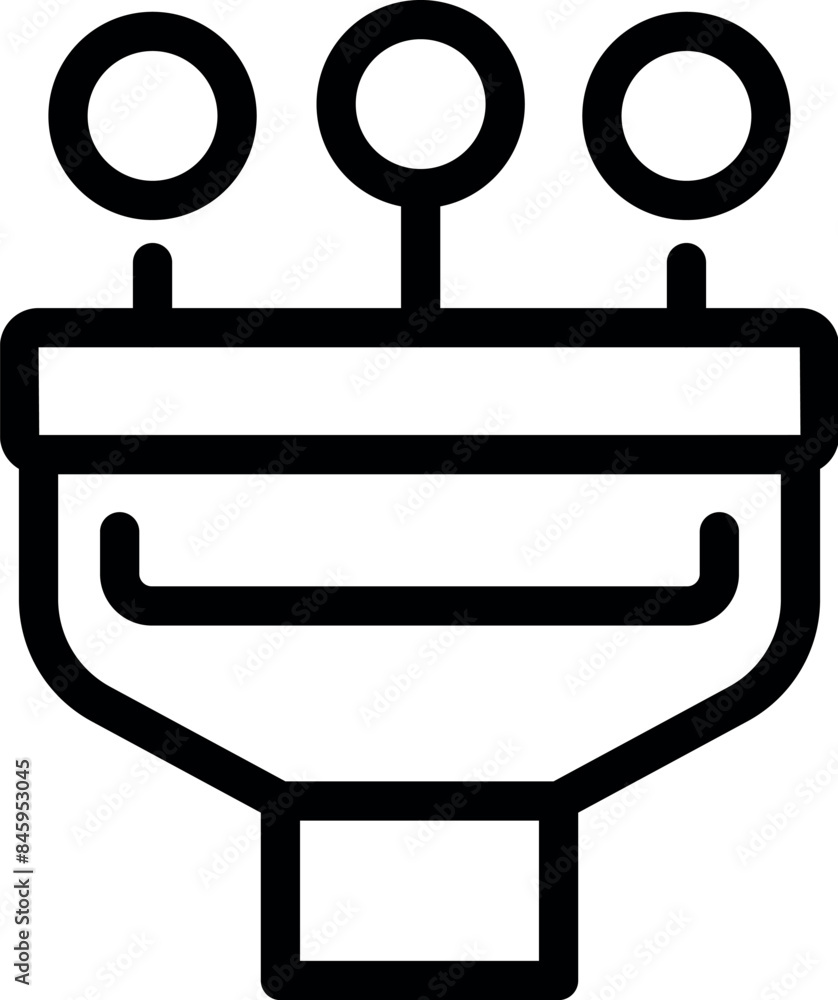 Poster line icon of a smart farm sensor collecting data from plants in a growing system
