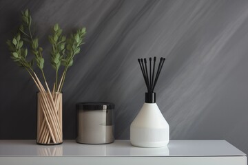 Minimalist Aromatherapy Display With Diffuser And Vase