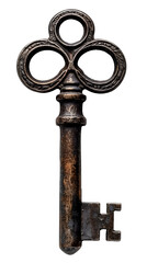 Llave antigua sobre fondo transparente