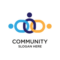 Fototapeta premium Community logo design simple concept Premium vector