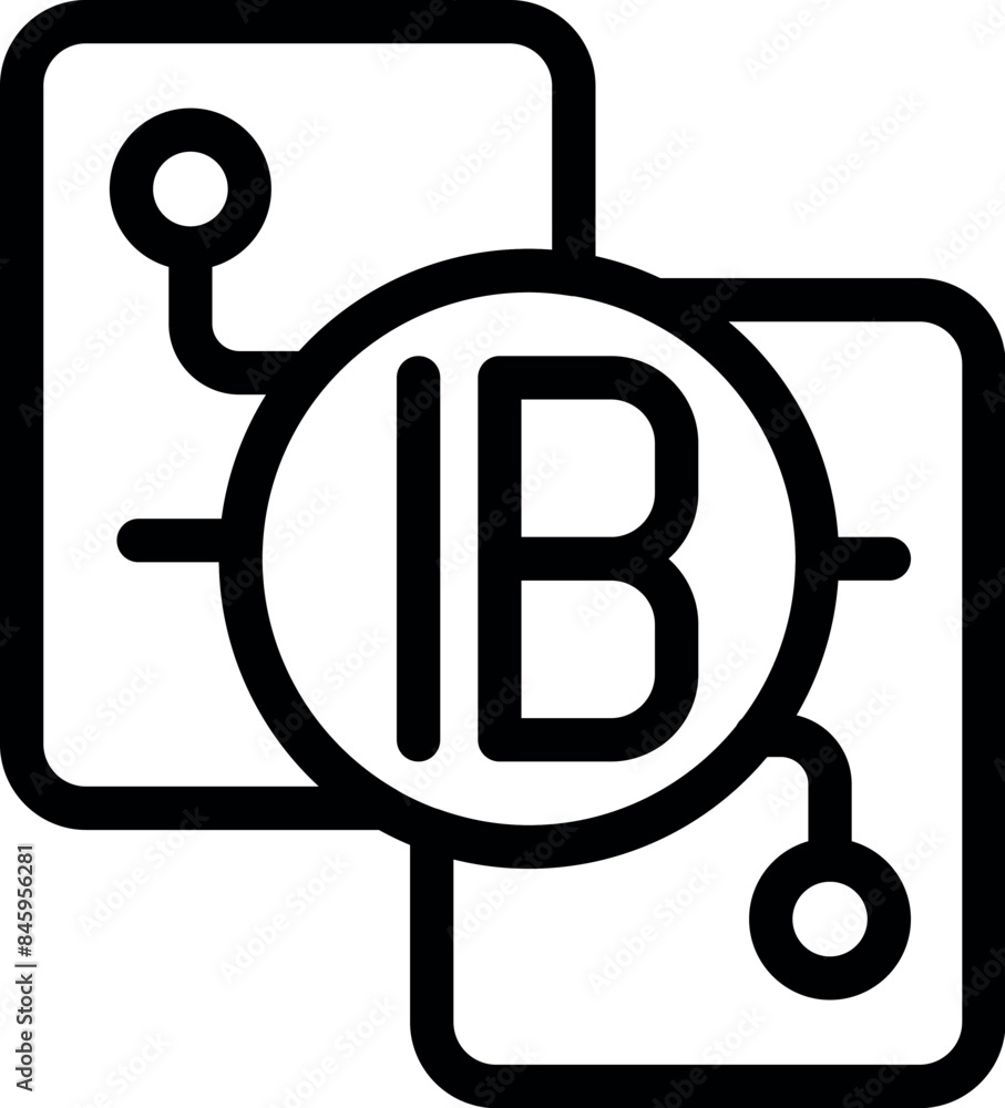 Poster minimalist illustration featuring the cryptocurrency ib, symbolizing its connection to digital walle