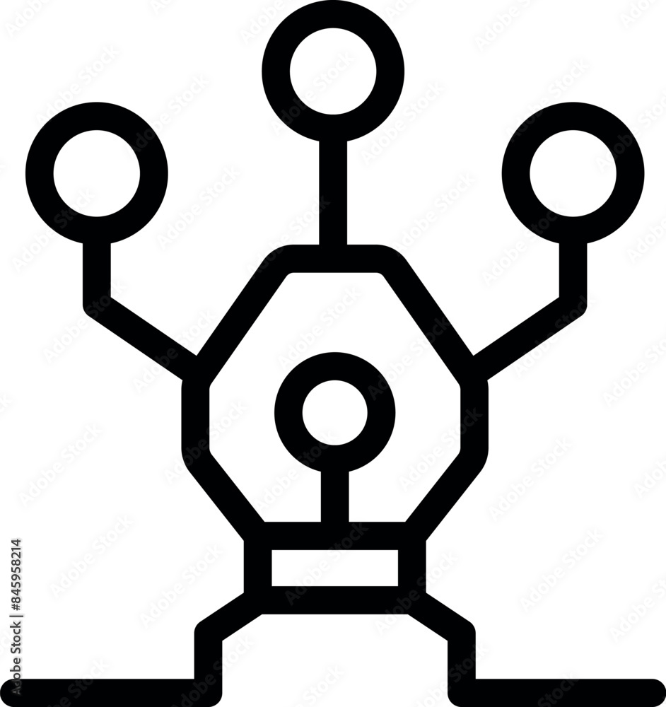 Poster data science icon showing data collecting from three different sources