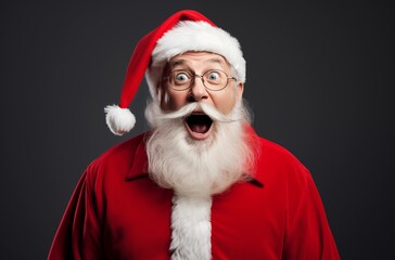Surprised Santa Claus With Open Mouth