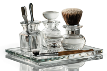 High-Quality Barber Instruments Isolated on Transparent Background