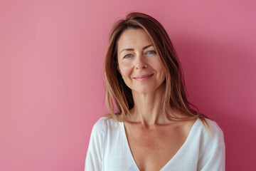 Fototapeta premium A close up portrait of a woman with a subtle smile
