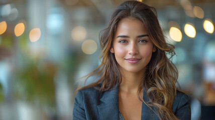Obraz premium attractive indian bank agent in a suit, sitting and talking in an office to some clients in a bank,generative ai