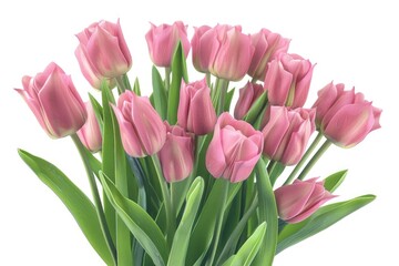 Naklejka premium Bouquet of tulip on a white background. Clipping path