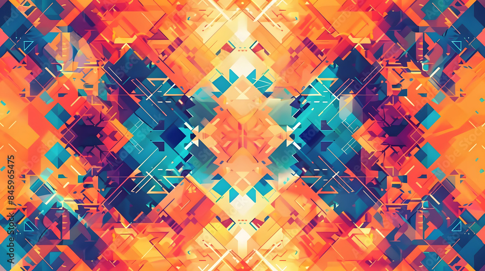 Aufkleber a vibrant and abstract geometric pattern that bursts with color perfect for backgrounds this ornate 
