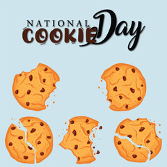 National cookie day vector illustration for social media poster and banner