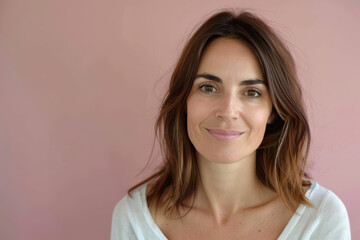 Naklejka premium A close up portrait of a woman with a subtle smile