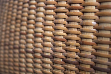 Abstract brown woven bamboo pattern texture background            