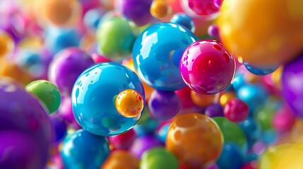 Colorful floating balls background