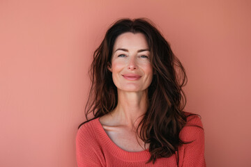 Fototapeta premium A close up portrait of a woman with a subtle smile