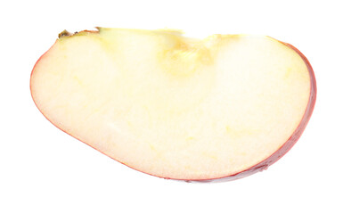 Piece of ripe red apple isolated on white