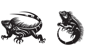  Lguana vector sillhouette Illustration