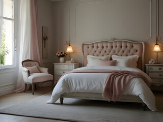 Fototapeta premium 3D interior design of modern luxury bedroom room