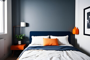 3D interior design of modern luxury bedroom room