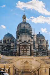 Obraz premium View of Marseille Cathedral of Saint Mary Major on sunny day, Marseille, France. High quality photo