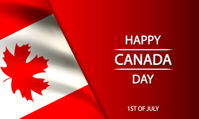Canada day flag banner poster, vector art illustration.