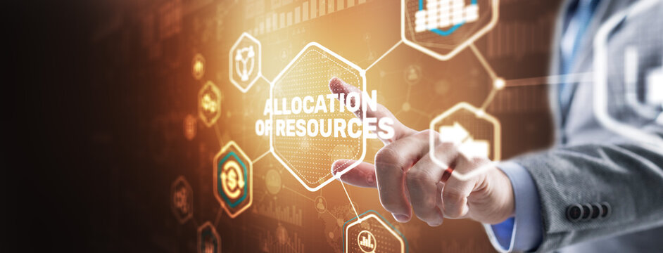 Allocation of resources concept on Virtual 3D Screen. Strategic planning