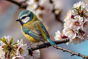 Fototapeta premium yellow wagtail on a branch