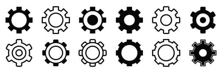 Set of gear icon collection. Gear setting icon. settings icon. Vector Illustration.