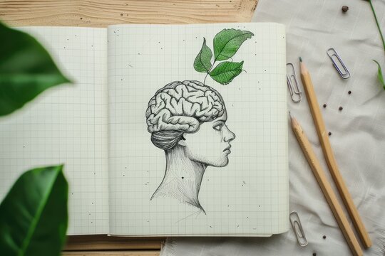 drawing of growth mindset concept on note paper  self development