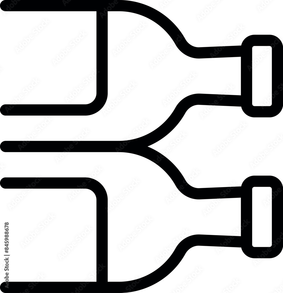 Poster simple line icon representing the bottling stage in the wine production process