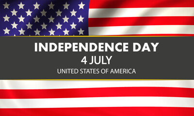 Usa independence day flag banner, vector art illustration.
