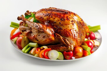 Baked Turkey with Vibrant Bell Peppers and Sweet Onion Halves