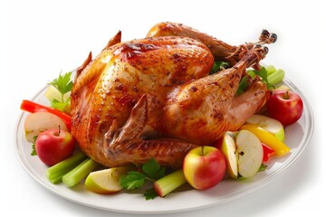 Aroma-Filled Baked Turkey with Vibrant Bell Peppers and Sweet Onion