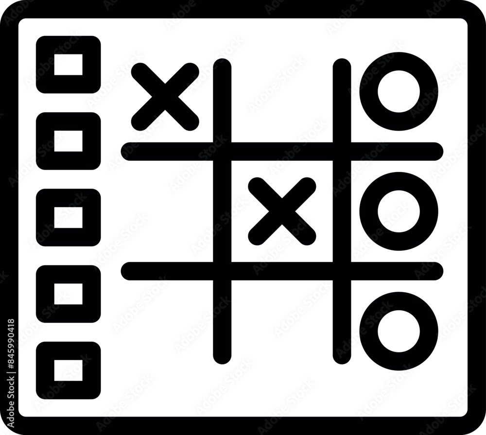 Poster simple icon of a tic tac toe game being played with xs and os
