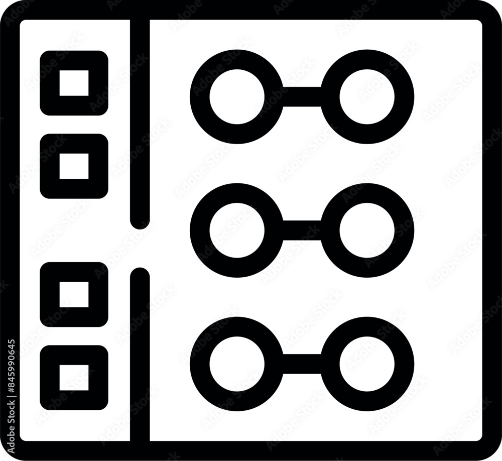 Poster server room hardware icon showing data connections and storage