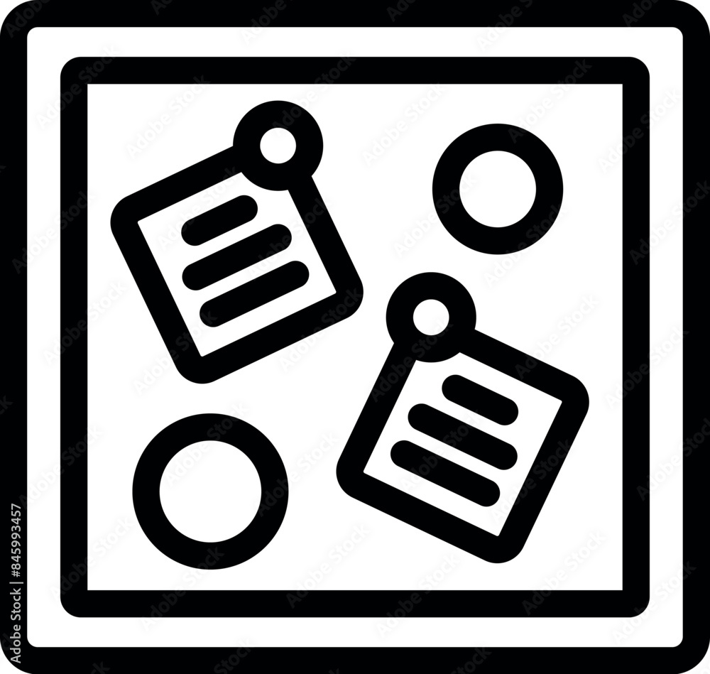 Aufkleber simple icon of a project management board with notes held up by magnets