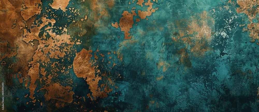 Aufkleber abstract grunge texture background of old oxidized copper plating creating a distressed effect on te
