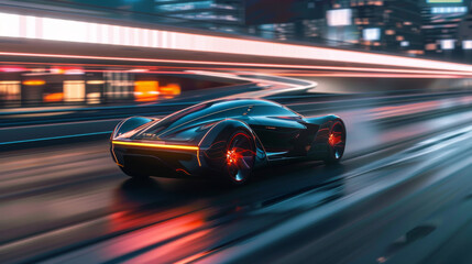 Futuristic electric vehicle (EV) or luxury sports car, a fast vehicle