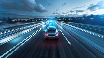 Futuristic electric vehicle (EV) or luxury sports car, a fast vehicle