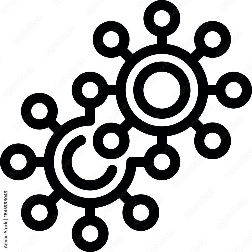 Aufkleber two network hubs are connecting nodes, transferring data, and enabling communication