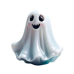 Fantasminha fofo 3d. Fantasma feliz de dia das bruxas em fundo transparente, sem fundo.