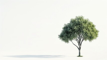 Small tree standing alone against white background with clipping path
