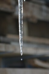 icicle and drop from the roof