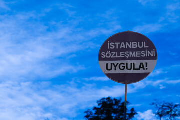 A banner prepared for the 